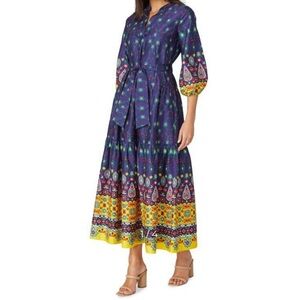 Shoshanna Women’s Clare Printed Puff-Sleeve Midi-Dress
